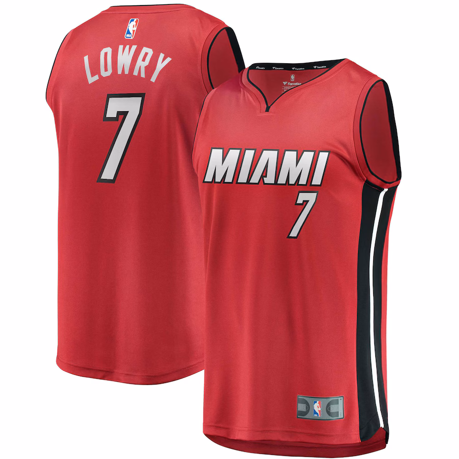 Men's Miami Heat Kyle Lowry Fanatics Red Fast Break Replica Player Jersey - Statement Edition - Jersey
