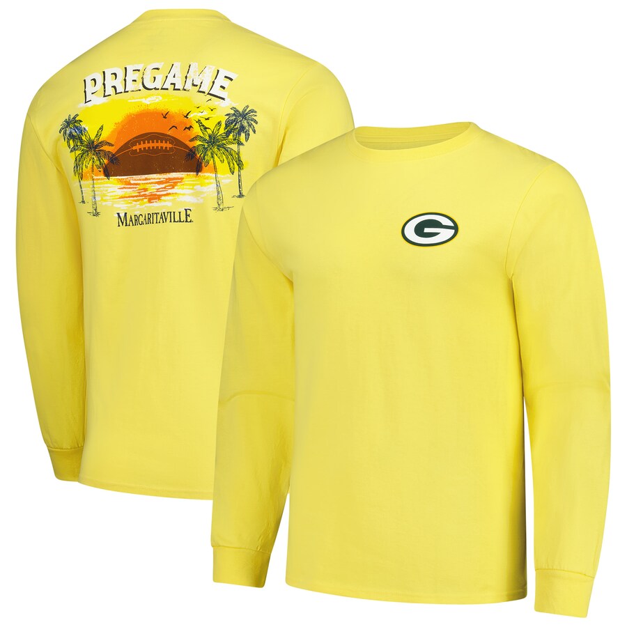 Men's Green Bay Packers  Margaritaville Gold Pregame Long Sleeve T-Shirt - Jersey