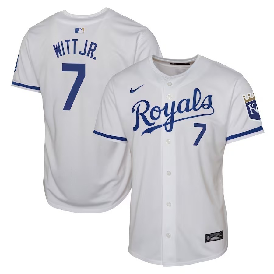Youth Kansas City Royals Bobby Witt Jr. Nike White Home Limited Player Jersey - Jersey