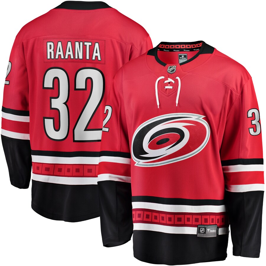 Men's Carolina Hurricanes Antti Raanta Fanatics Branded Red Alternate Breakaway Player Jersey - Jersey