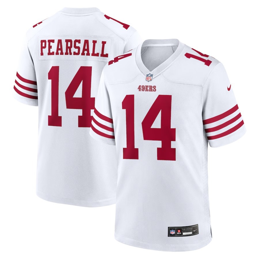 Men's San Francisco 49ers Ricky Pearsall Nike  White White Game Jersey - Jersey