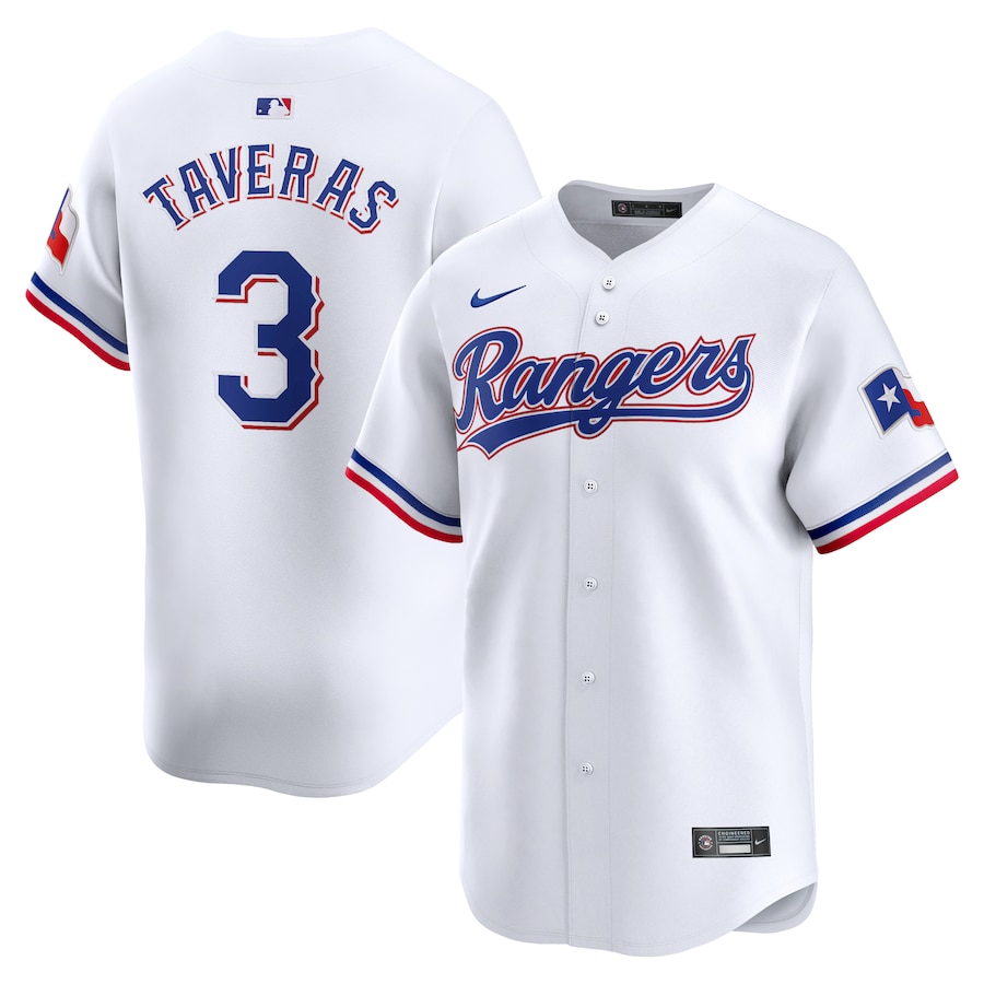 Men's Texas Rangers Leody Taveras Nike White Home Limited Player Jersey - Jersey