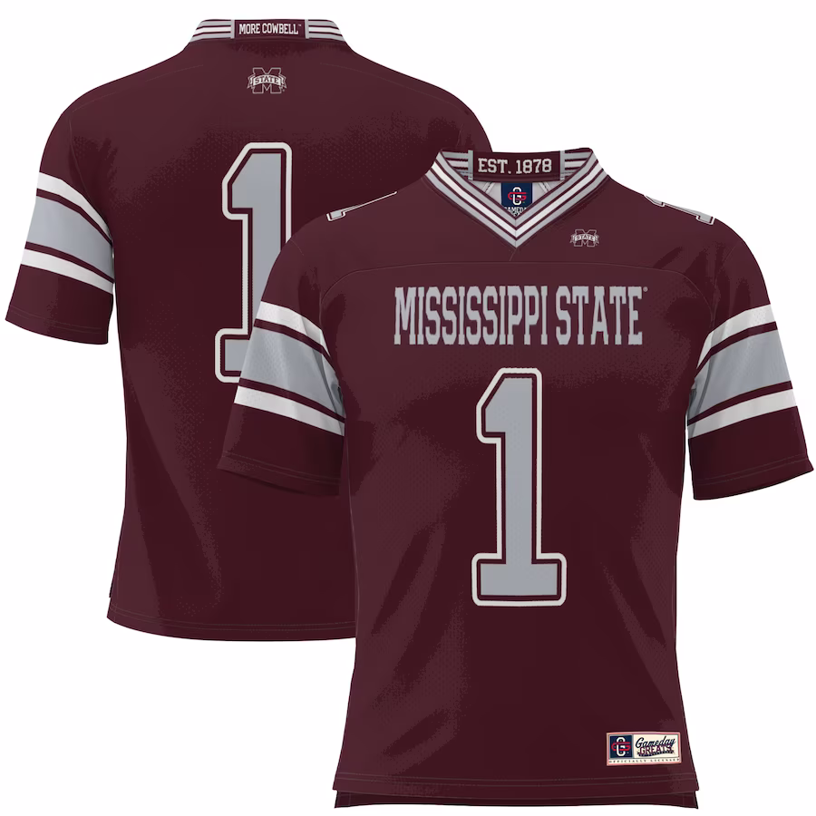 #1 Mississippi State Bulldogs GameDay Greats Youth Football Jersey - Maroon - Jersey