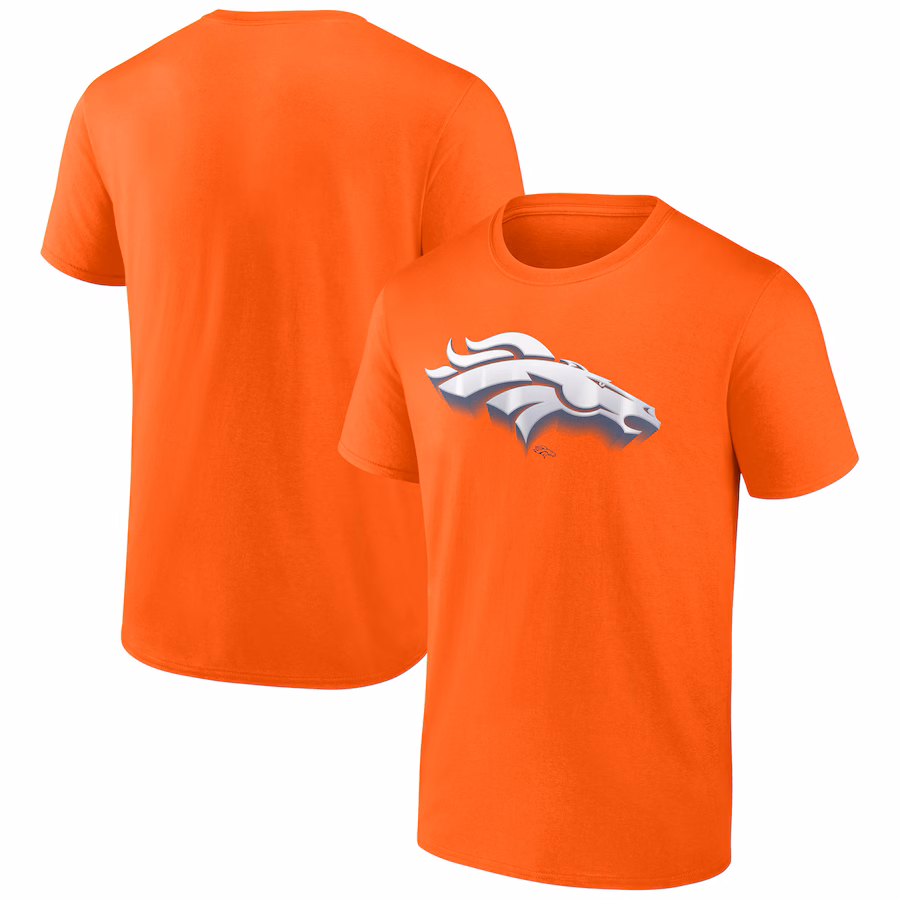 Men's Denver Broncos Fanatics Orange Chrome Dimension T-Shirt - Jersey
