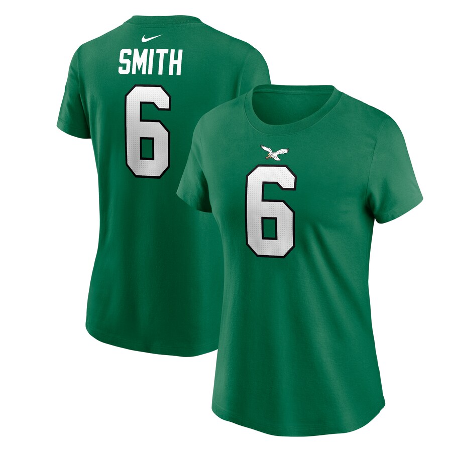 Women's Philadelphia Eagles DeVonta Smith Nike Kelly Green Player Name & Number T-Shirt - Jersey