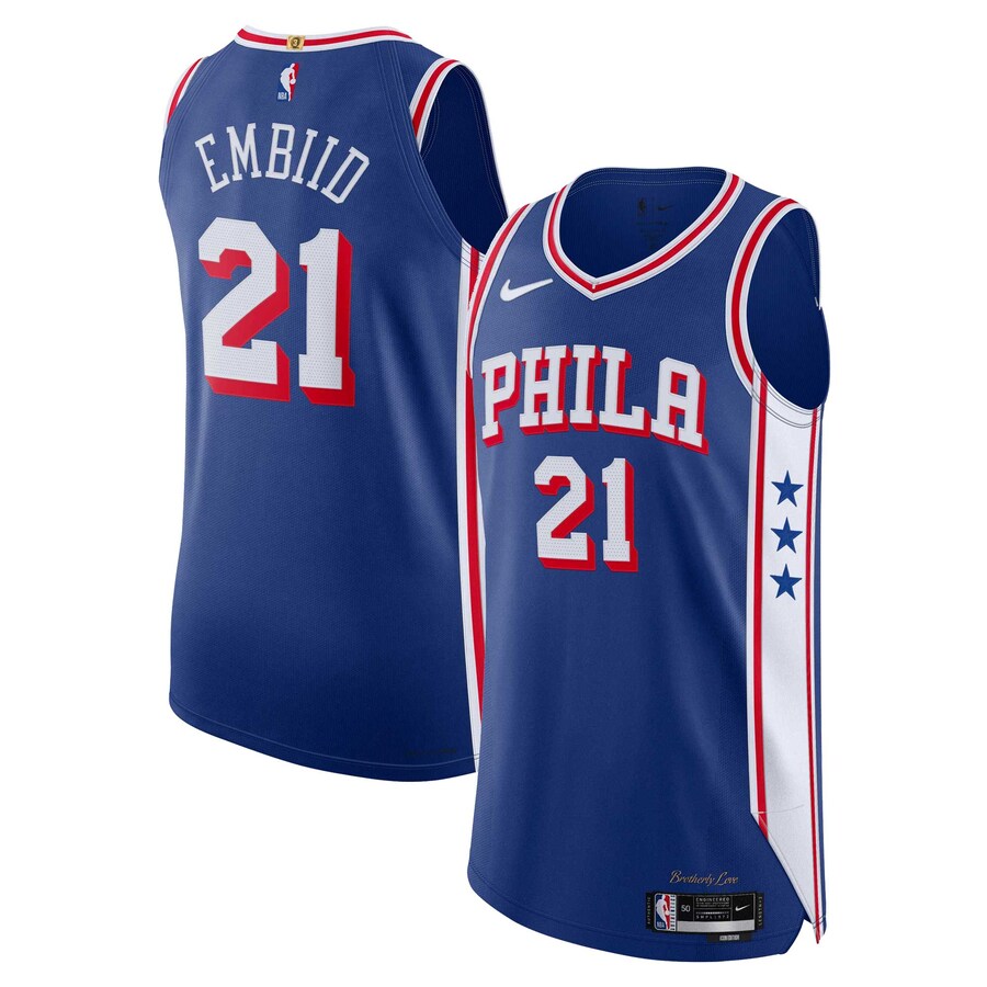 Men's Philadelphia 76ers Joel Embiid Nike Royal Authentic Jersey - Icon Edition - Jersey