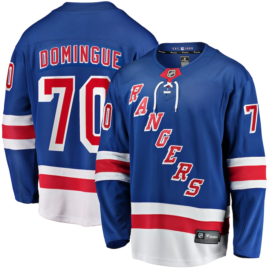 Men's New York Rangers Louis Domingue Fanatics Blue Home Breakaway Jersey - Jersey