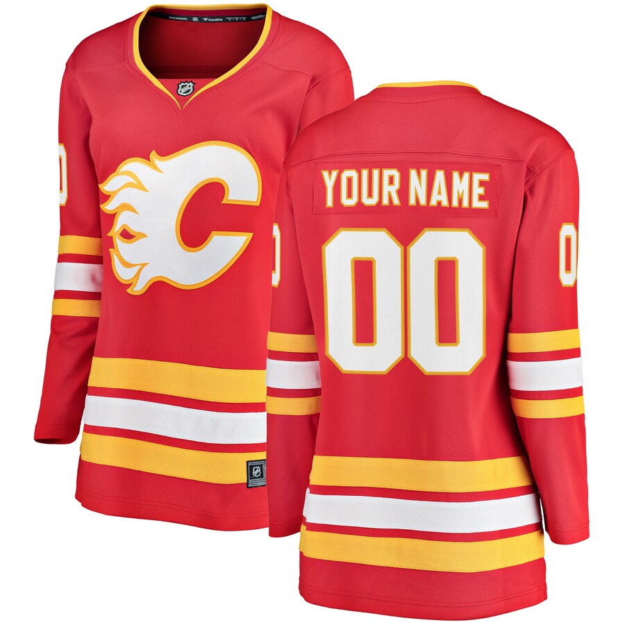 Women's Calgary Flames Fanatics Branded Red Home Breakaway Custom Jersey - Jersey