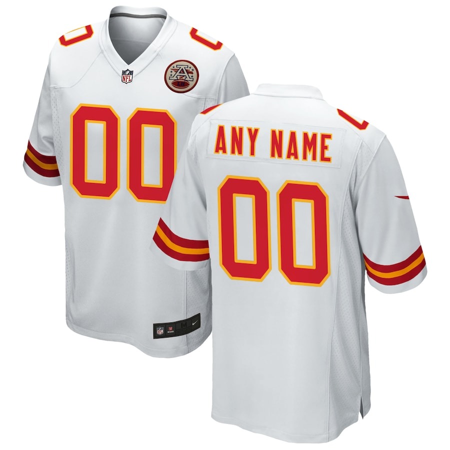 Men's Kansas City Chiefs Nike White Custom Game Jersey - Jersey