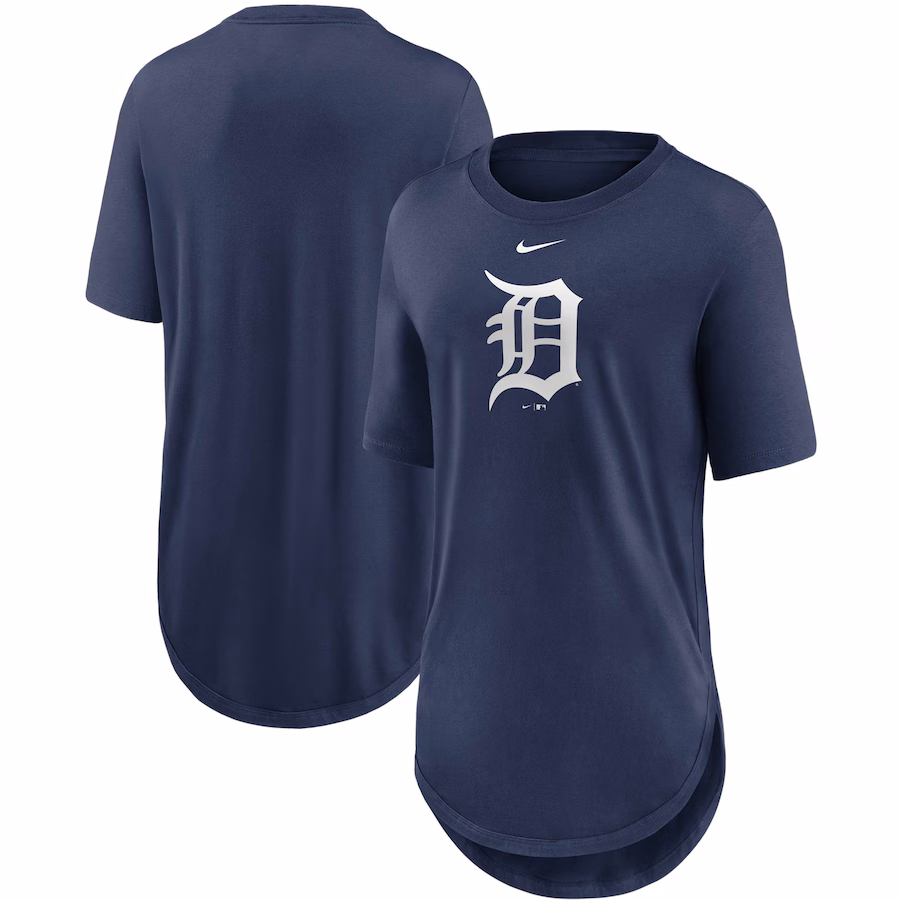 Women's Detroit Tigers Nike Navy Mascot Outline Weekend Tri-Blend T-Shirt - Jersey