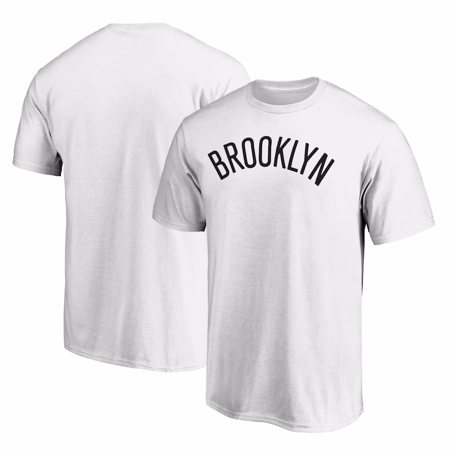 Men's Brooklyn Nets  White Wordmark Alt T-Shirt - Jersey
