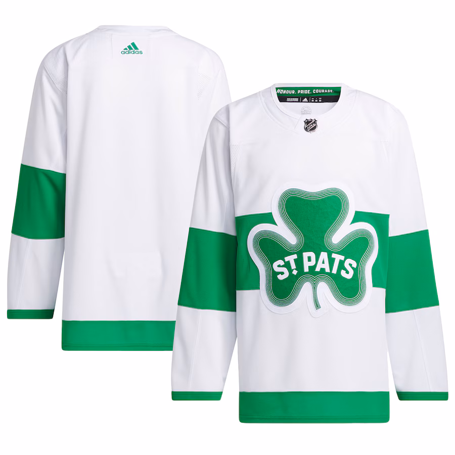 Men's Toronto Maple Leafs adidas White St. Patricks Alternate Primegreen Authentic Jersey - Jersey