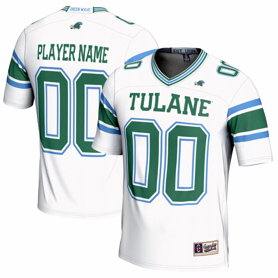 Tulane Green Wave GameDay Greats Youth NIL Pick-A-Player Football Jersey - White - Jersey