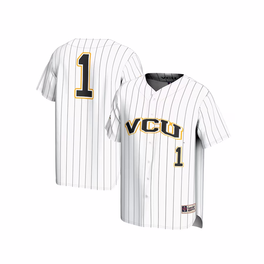 #1 VCU Rams GameDay Greats Unisex Lightweight Baseball Fashion Jersey - White - Jersey