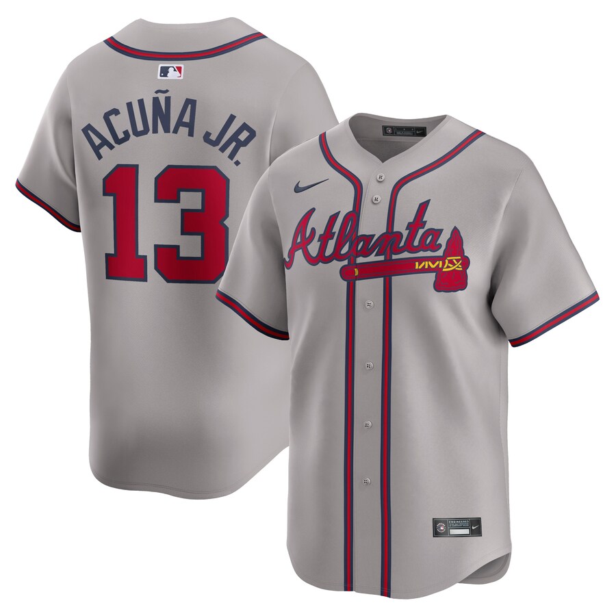 Men's Atlanta Braves Ronald Acuña Jr. Nike Gray Away Limited Player Jersey - Jersey