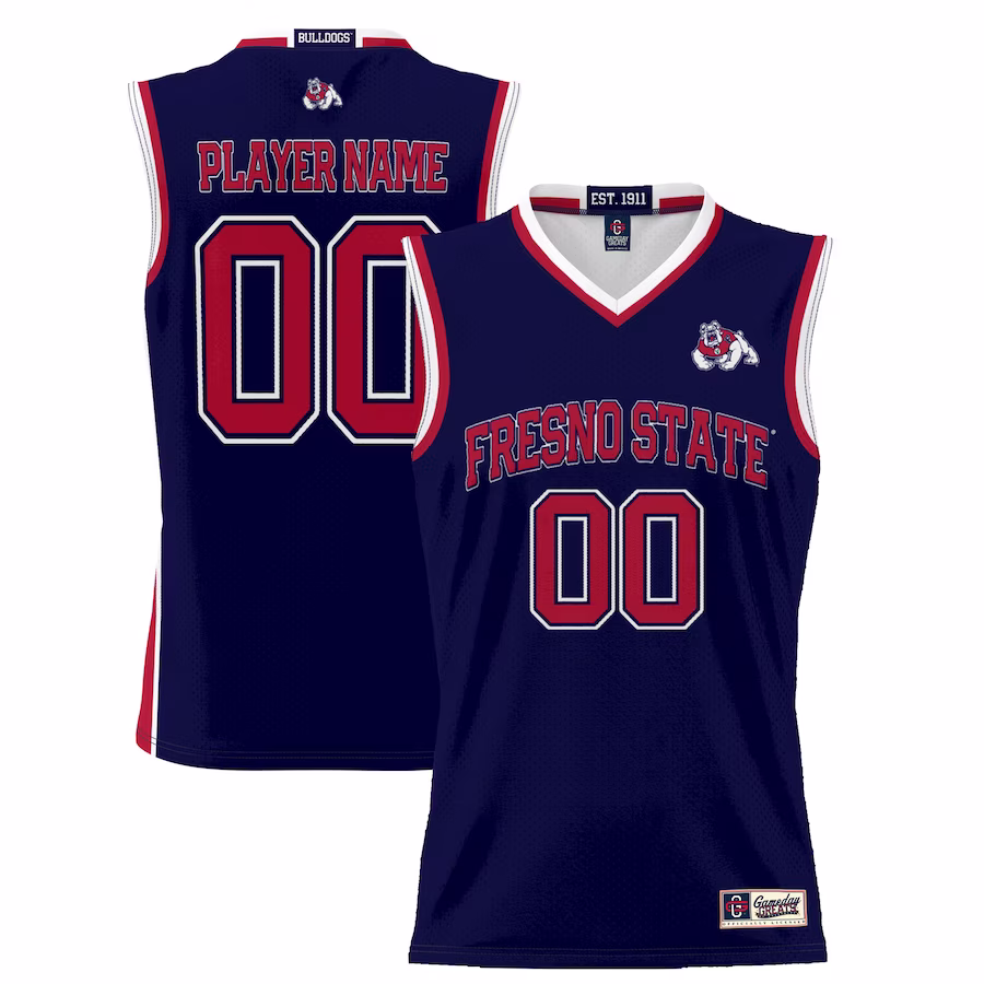 Fresno State Bulldogs GameDay Greats Unisex  Lightweight NIL Pick-A-Player Basketball Jersey - Navy - Jersey