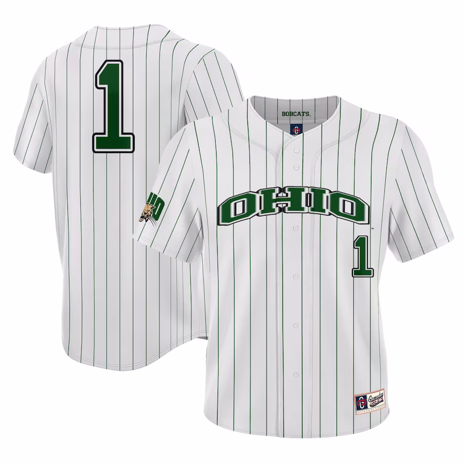 #1 Ohio Bobcats GameDay Greats Lightweight Baseball Jersey - White - Jersey