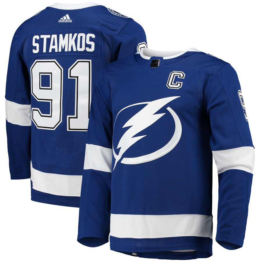 Men's Tampa Bay Lightning Steven Stamkos adidas Blue Home Primegreen Authentic Pro Player Jersey - Jersey