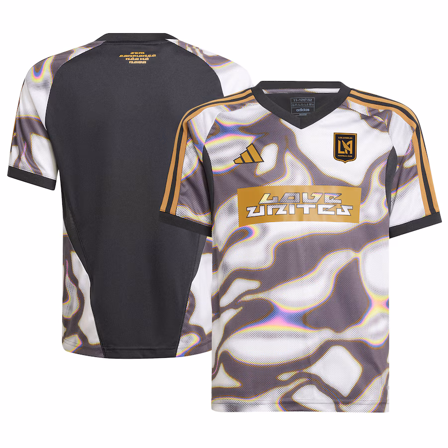 Youth LAFC adidas Black 2024 Pride Pre-Match Top - Jersey