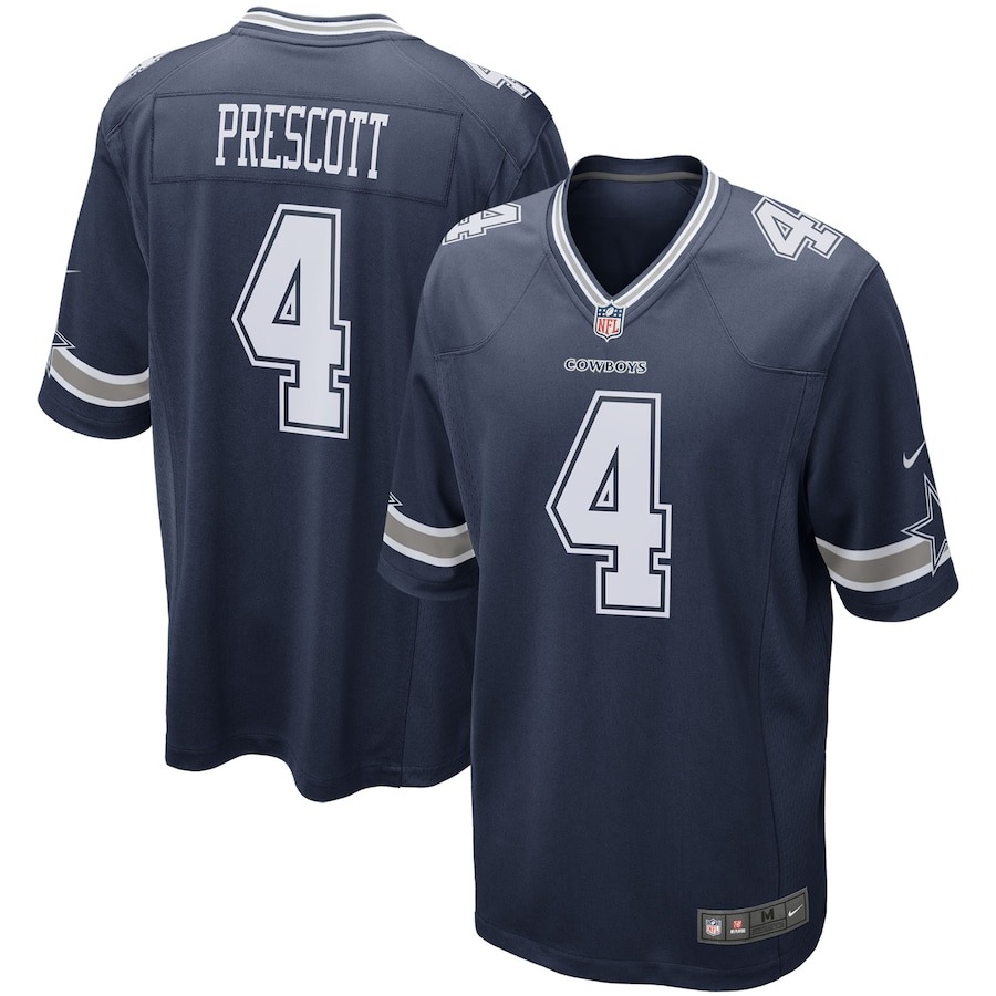 Men's Dallas Cowboys Dak Prescott Nike Navy Game Team Jersey - Jersey
