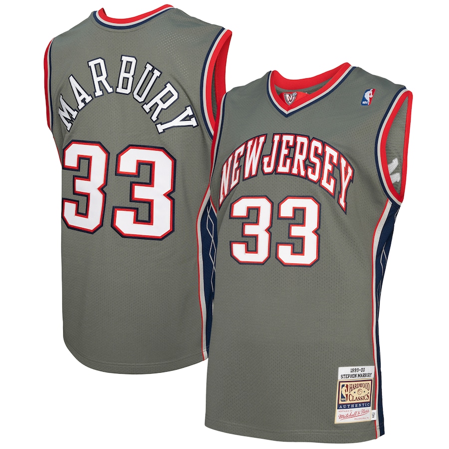 Men's New Jersey Nets Stephon Marbury Mitchell & Ness Gray 1999/00 Authentic Player Jersey - Jersey