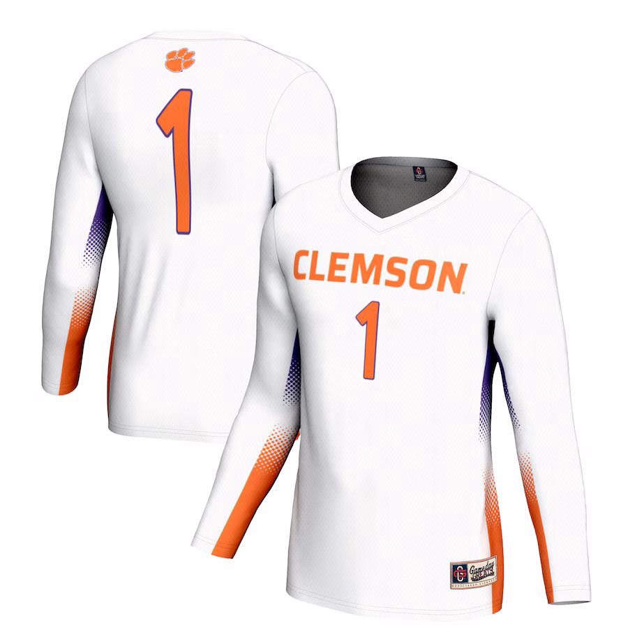 Youth GameDay Greats #1 White Clemson Tigers Lightweight Women's Volleyball Jersey - Jersey