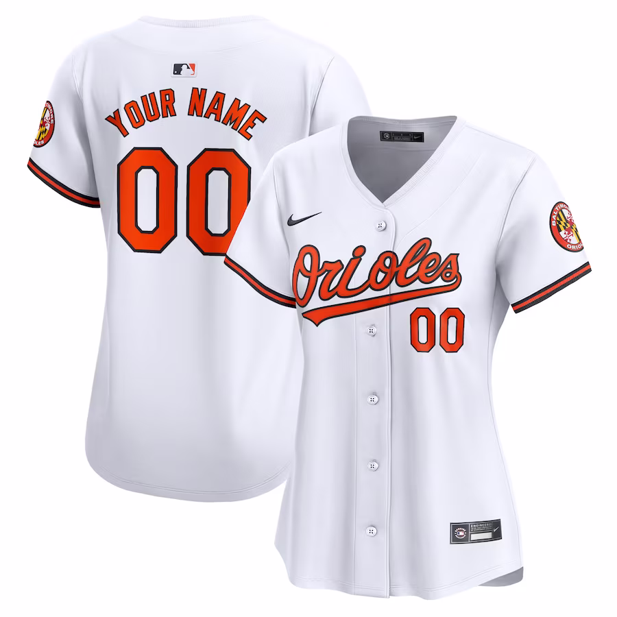 Women's Baltimore Orioles Nike White Home Limited Custom Jersey - Jersey