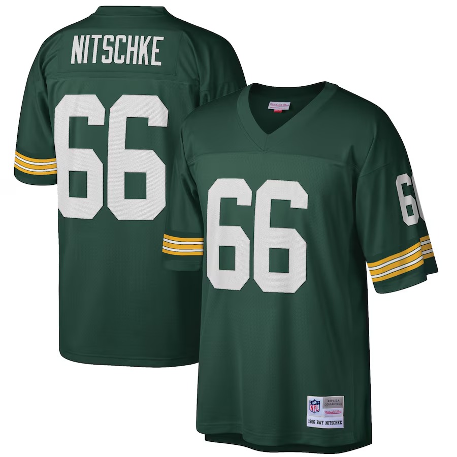 Men's Green Bay Packers Ray Nitschke Mitchell & Ness Green Retired Player Legacy Replica Jersey - Jersey