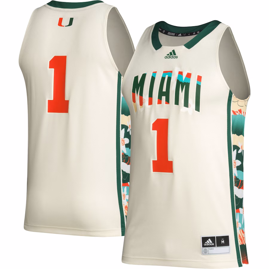 #1 Miami Hurricanes adidas Honoring Black Excellence Basketball Jersey - Khaki - Jersey