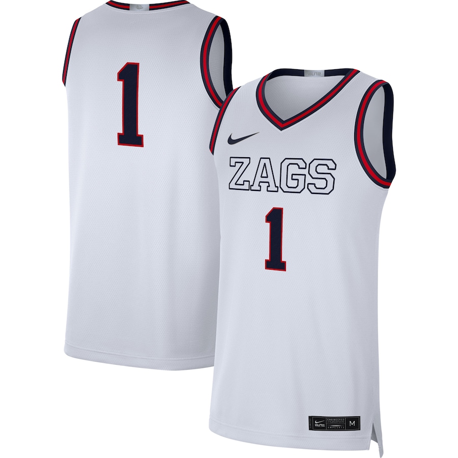 Men's Nike # White Gonzaga Bulldogs Limited Basketball Jersey - Jersey