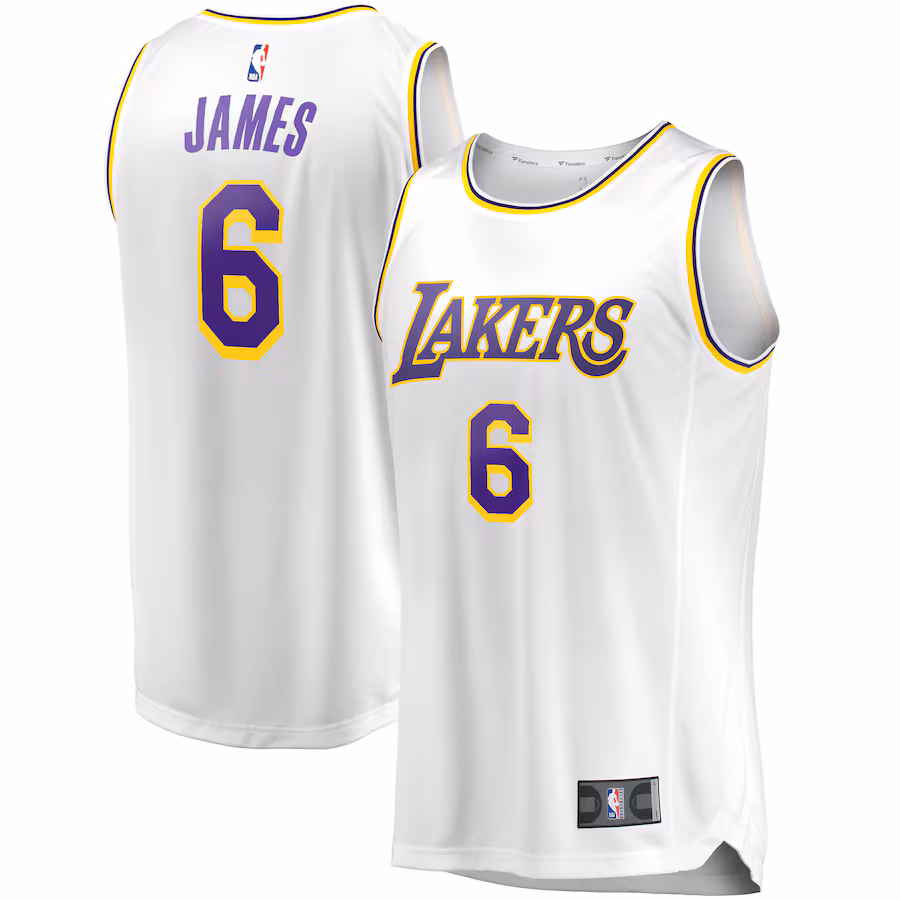 Men's Los Angeles Lakers LeBron James Fanatics White Fast Break Replica Player Jersey - Association Edition - Jersey