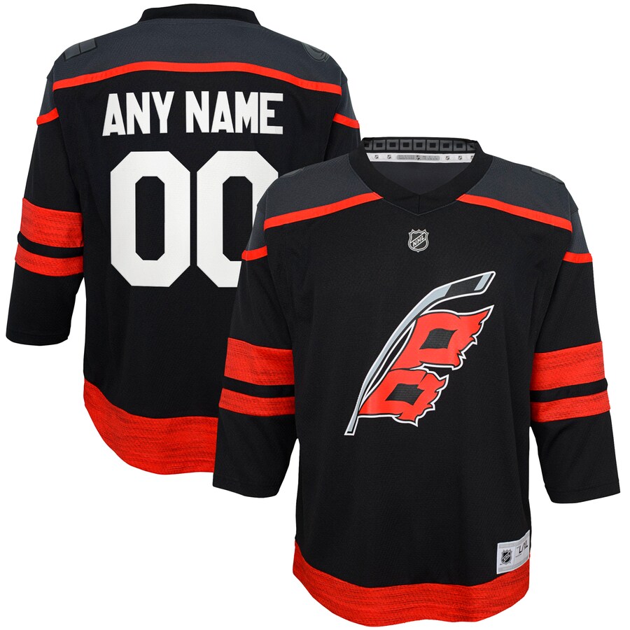 Youth Carolina Hurricanes  Black Home Replica Custom Jersey - Jersey