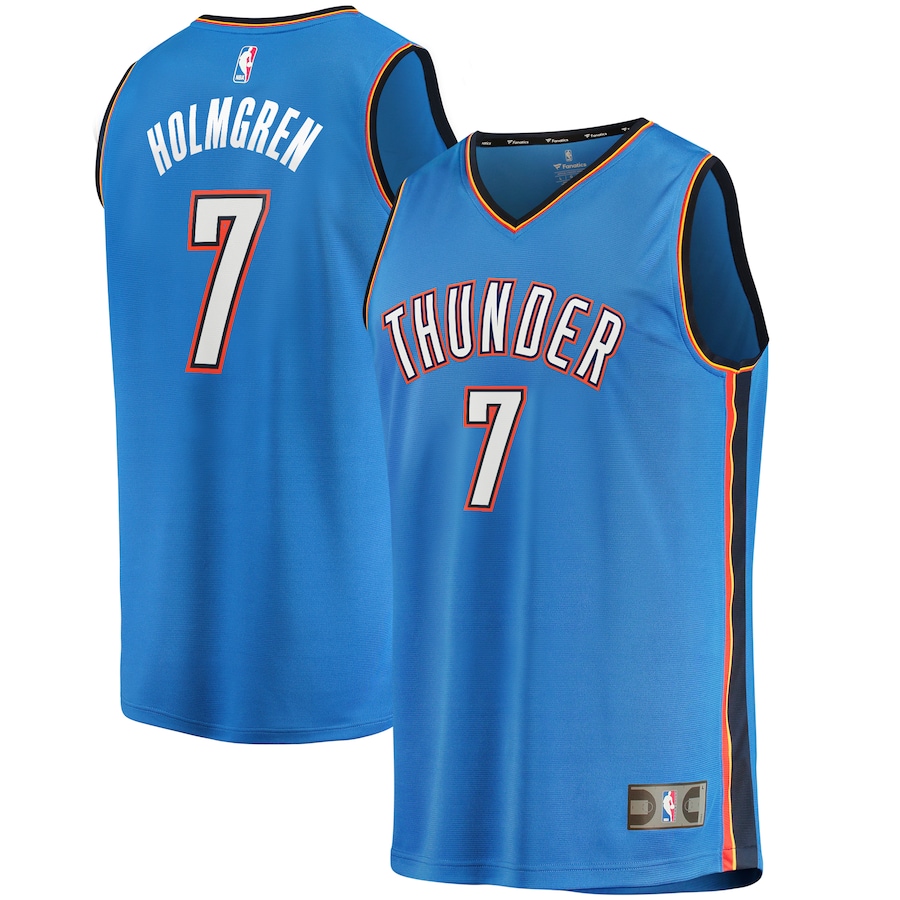 Men's Oklahoma City Thunder Chet Holmgren Fanatics Blue 2022 NBA Draft First Round Pick Fast Break Replica Player Jersey - Icon Edition - Jersey