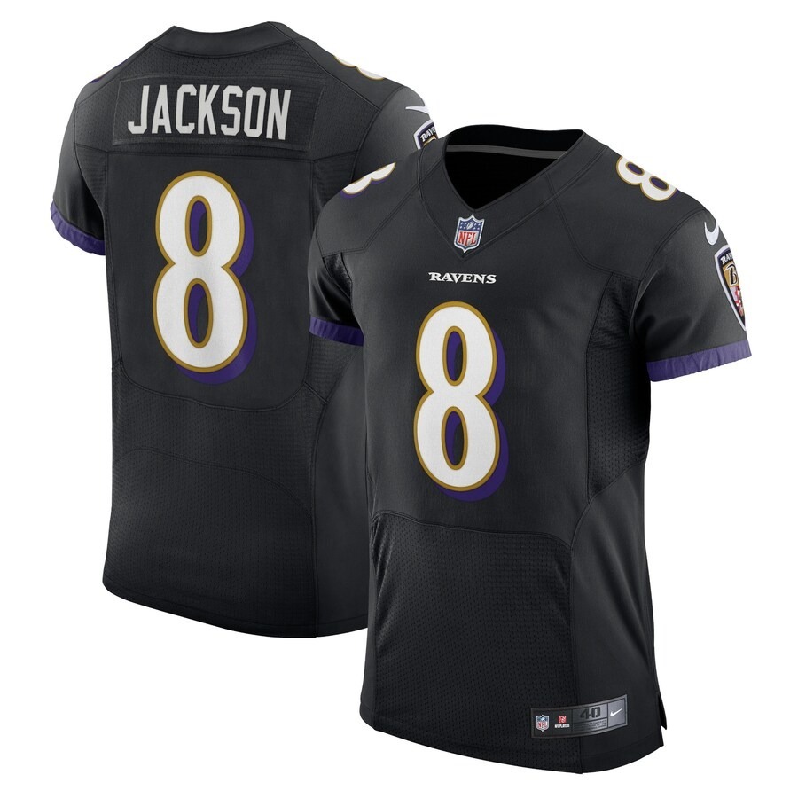 Men's Baltimore Ravens Lamar Jackson Nike Black Alternate Vapor Elite Player Jersey - Jersey