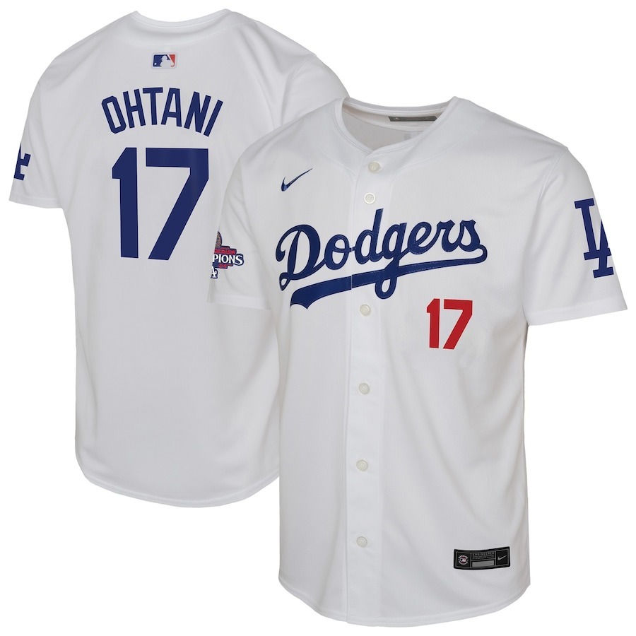 Youth Los Angeles Dodgers Shohei Ohtani Nike White 2024 World Series Champions Limited Player Jersey - Jersey