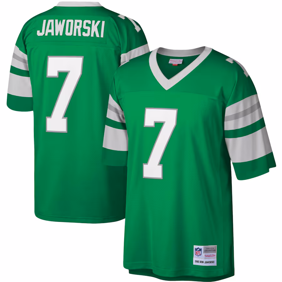 Men's Philadelphia Eagles Ron Jaworski Mitchell & Ness Kelly Green Legacy Replica Jersey - Jersey