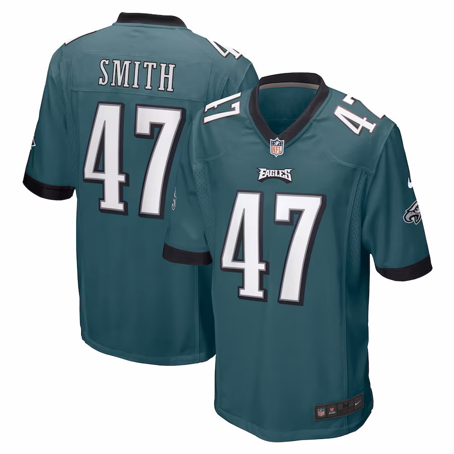 Men's Philadelphia Eagles Brandon Smith Nike Midnight Green  Game Jersey - Jersey