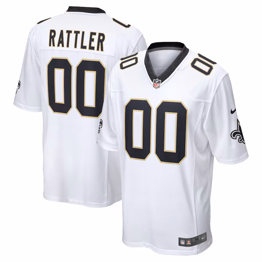 Men's New Orleans Saints Spencer Rattler Nike White 2024 NFL Draft Game Player Jersey - Jersey