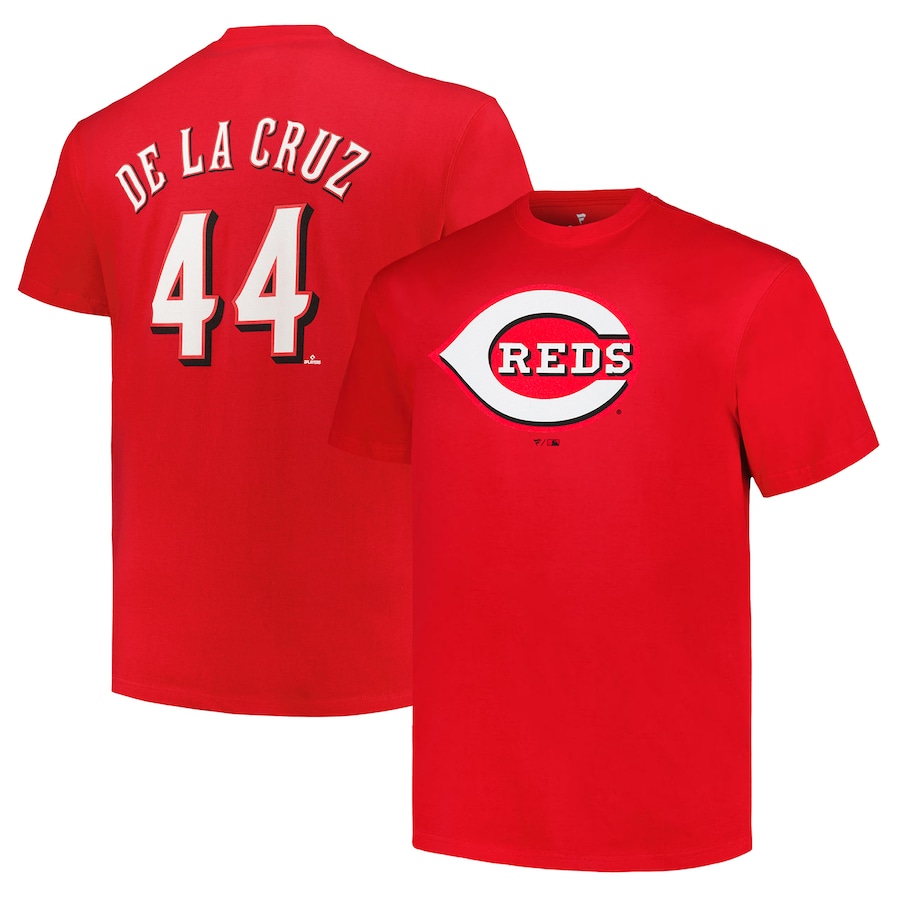 Men's Cincinnati Reds Elly De La Cruz Red Big & Tall Name & Number T-Shirt - Jersey