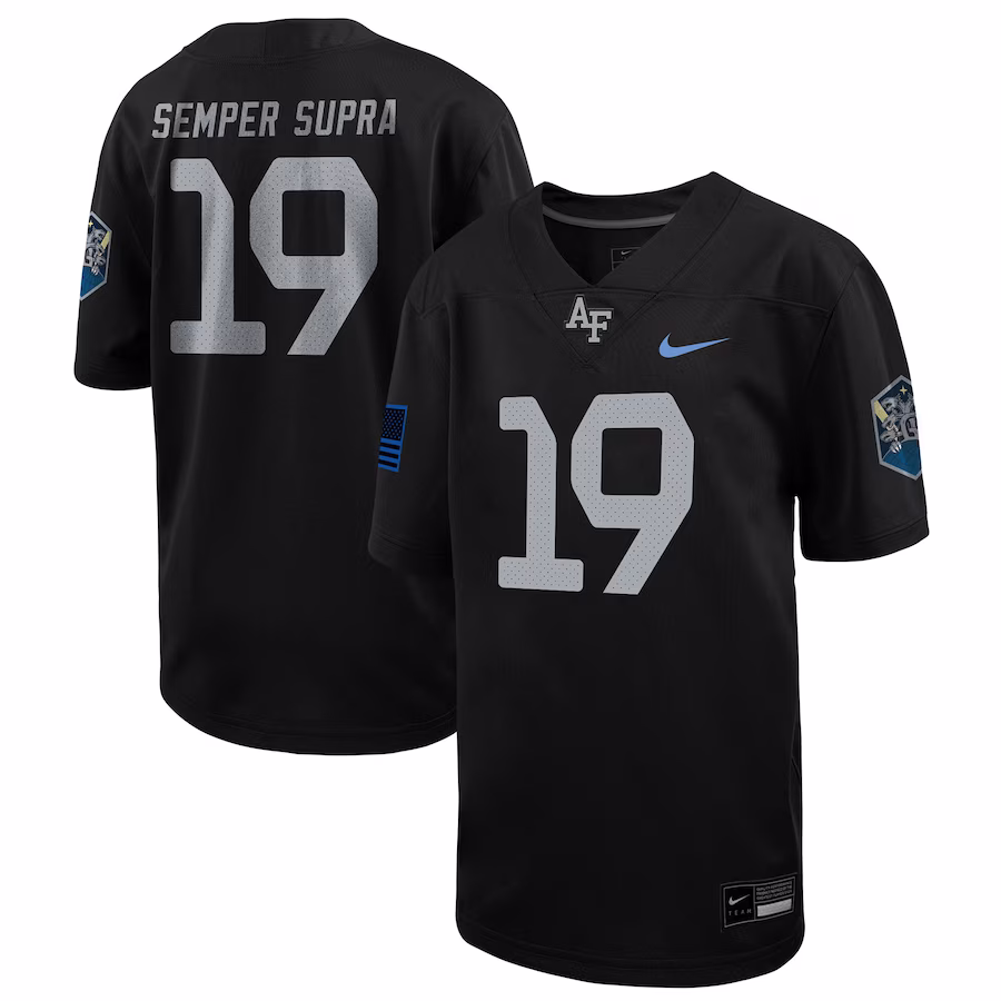 #1 Air Force Falcons Nike Youth 1st Armored Division Old Ironsides Untouchable Football Jersey - Black - Jersey