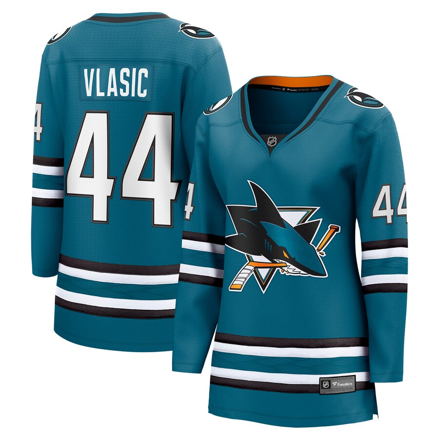 Women's San Jose Sharks Marc-Edouard Vlasic Fanatics Branded Teal Home Breakaway Player Jersey - Jersey