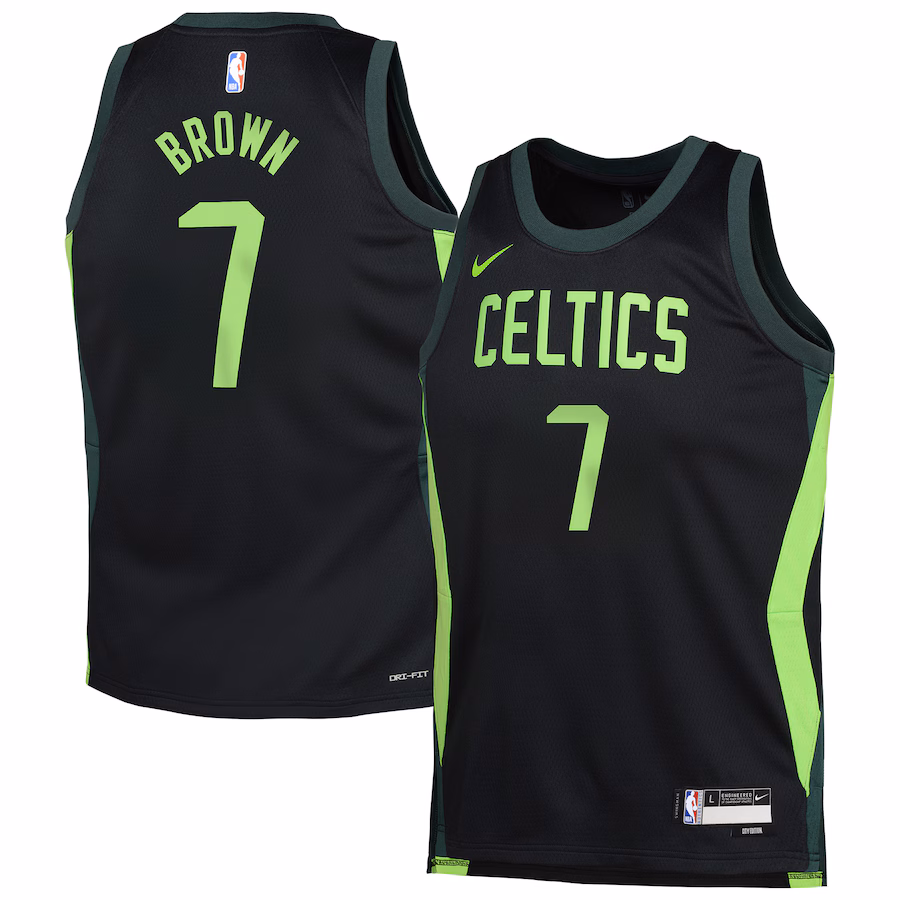 Youth Boston Celtics Jaylen Brown Nike Black 2024/25 Swingman Player Jersey - City Edition - Jersey