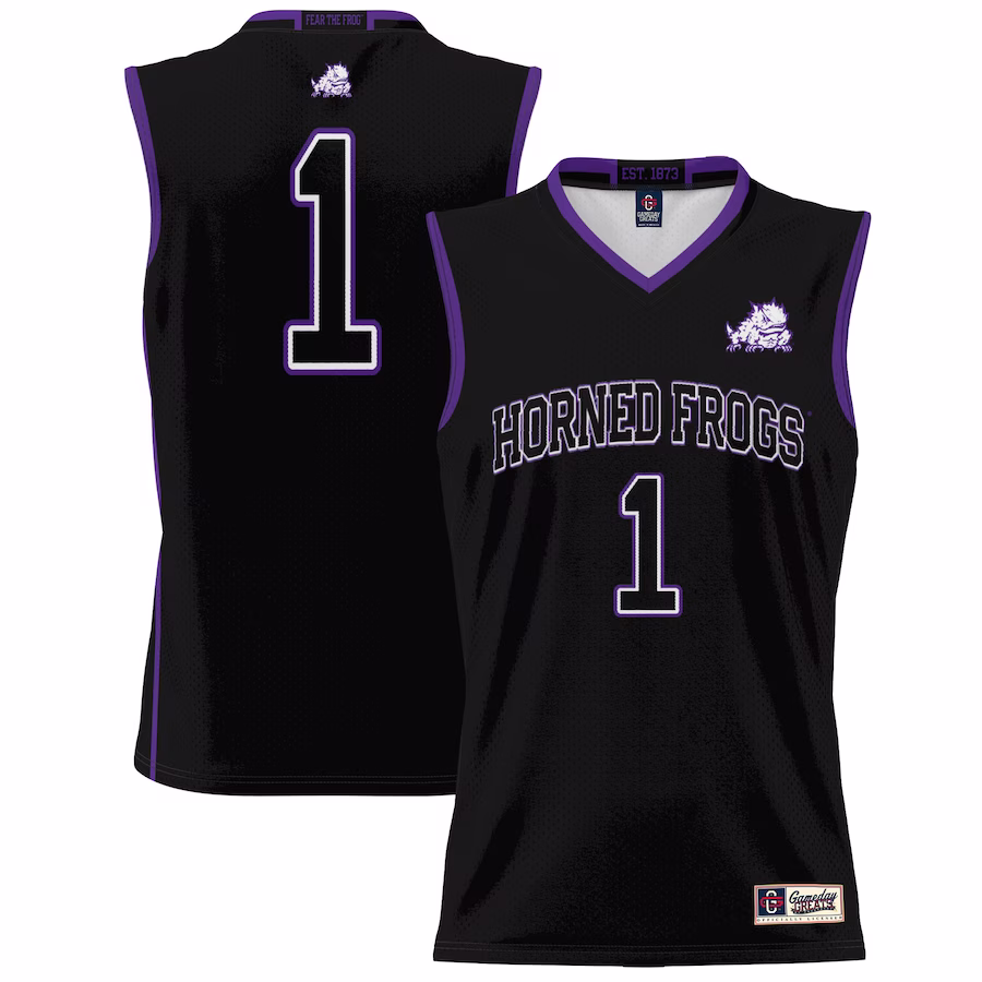 #1 TCU Horned Frogs GameDay Greats Unisex Lightweight Basketball Jersey - Black - Jersey