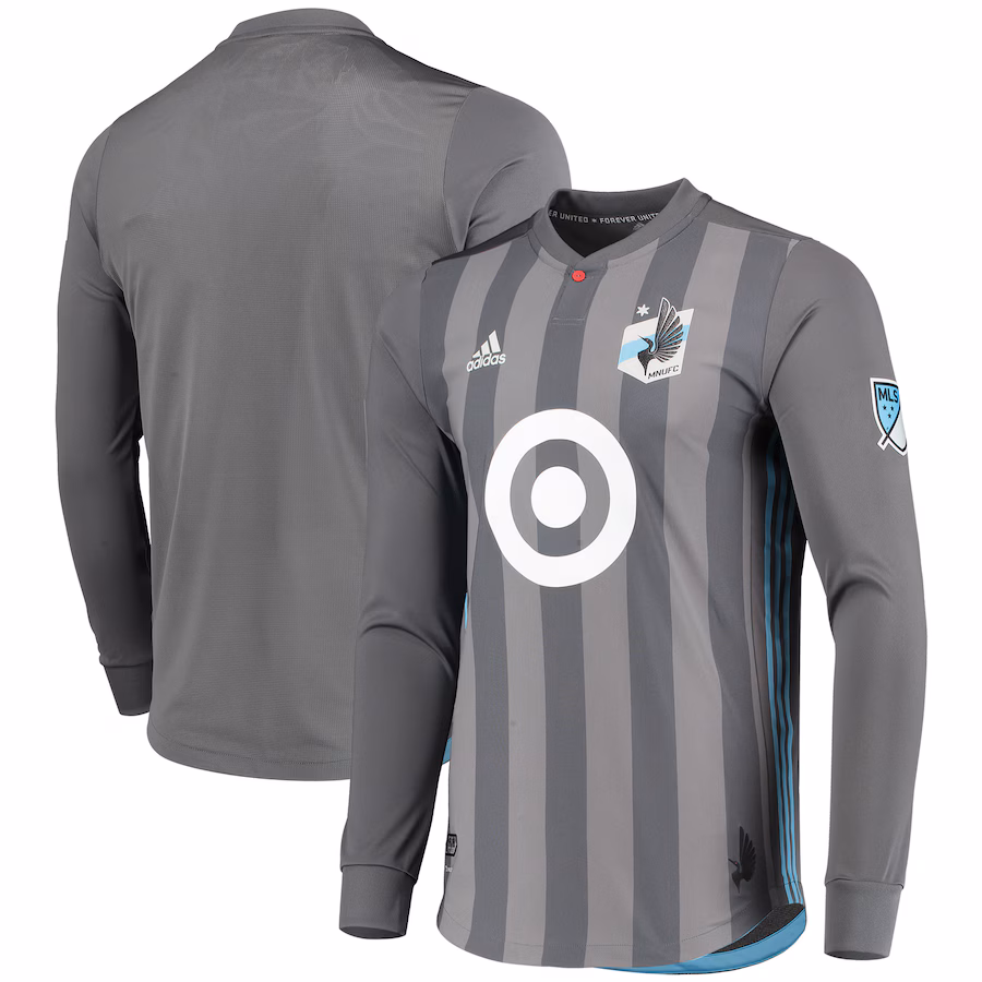 Men's Minnesota United FC adidas Gray 2018/19 Authentic Team Long Sleeve Jersey - Jersey