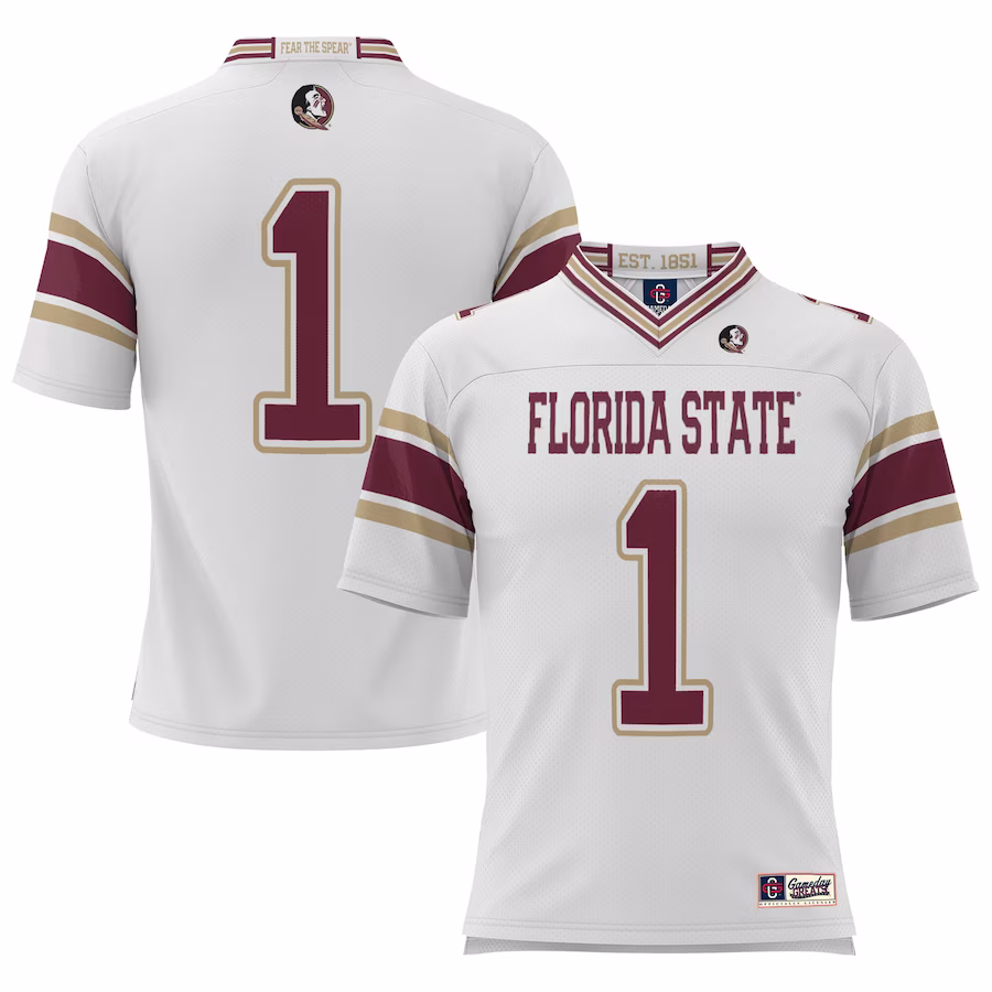 #1 Florida State Seminoles GameDay Greats Youth Football Jersey - White - Jersey