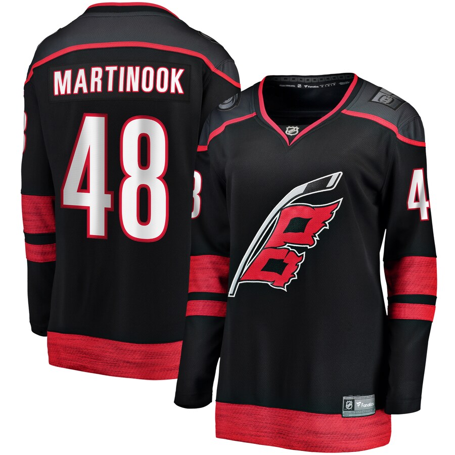 Women's Carolina Hurricanes Jordan Martinook Fanatics Branded Black Home Breakaway Player Jersey - Jersey
