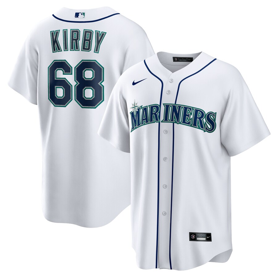 Men's Seattle Mariners George Kirby Nike White Home Replica Jersey - Jersey