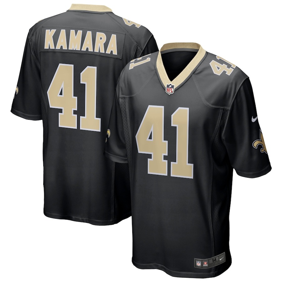 Men's New Orleans Saints Alvin Kamara Nike Black Game Jersey - Jersey