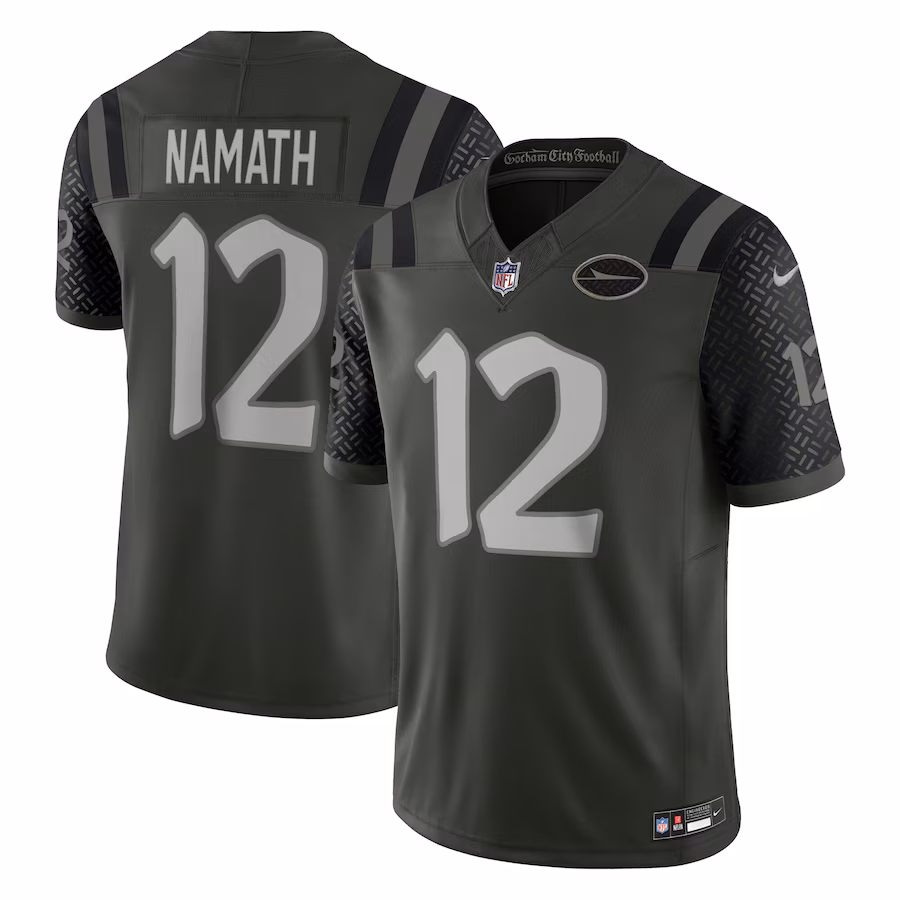 Men's New York Jets Joe Namath Nike Gotham Green 2025 Rivalries Collection Retired Player Limited Jersey - Jersey