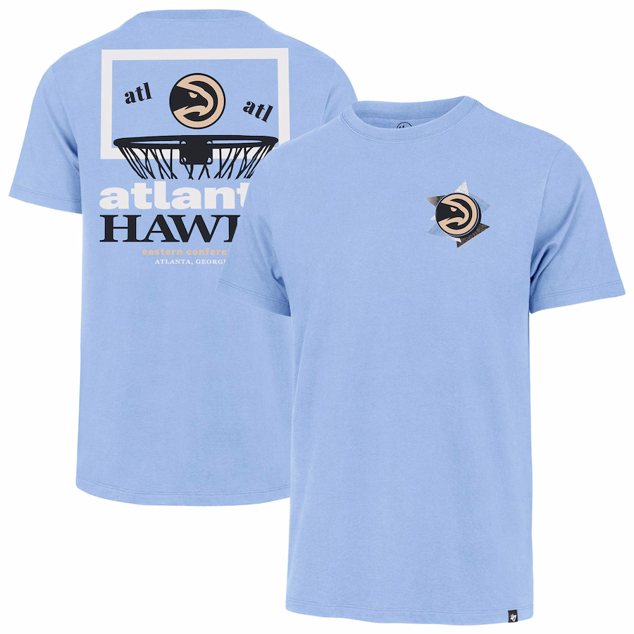 Men's Atlanta Hawks  '47 Light Blue City Edition Backboard T-Shirt - Jersey